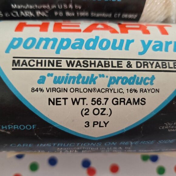 VINTAGE RED HEART WINTUK POMPADOUR YARN EGGSHELL - Picture 2 of 9